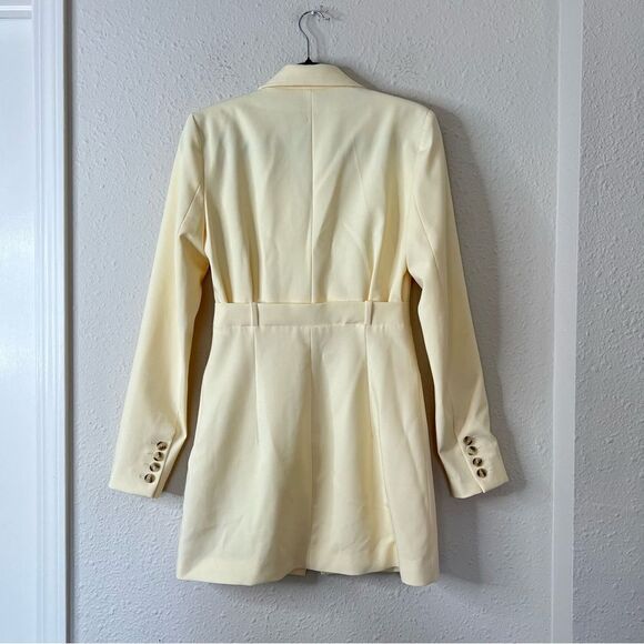 ZARA Butter Yellow Blazer Mini Dress Blogger Favorite Size Small - Picture 9 of 15